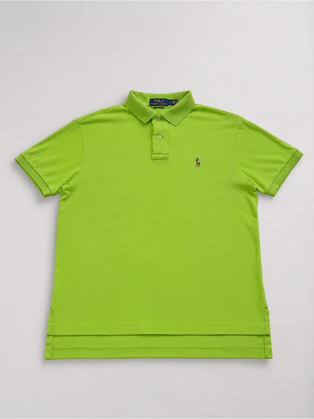 Men's Lauren Ralph Lauren Polo Shirt Bright Green Lime Short Sleeve Size Small